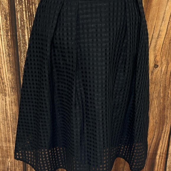 Gianni Bini women’s black sheer  checkered skirt with lining. - Picture 1 of 6